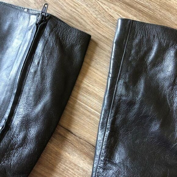 Chie Mahara Tall Heeled Wood Stacked Leather Boots - Picture 3 of 11